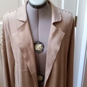Soft Surroundings Elegant Tan Suede Long Coat